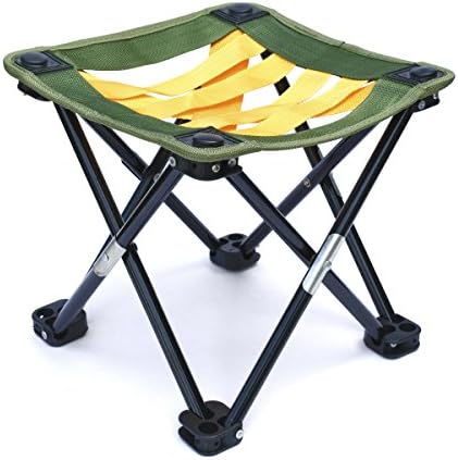 Mini Portable Camping, Gardening or Fishing Stool, Strap Webbing,10.5 inches tall, folding camp chair for backpacking - hiking - events - travel - boating - sporting - lightweight sturdy webbing seat
