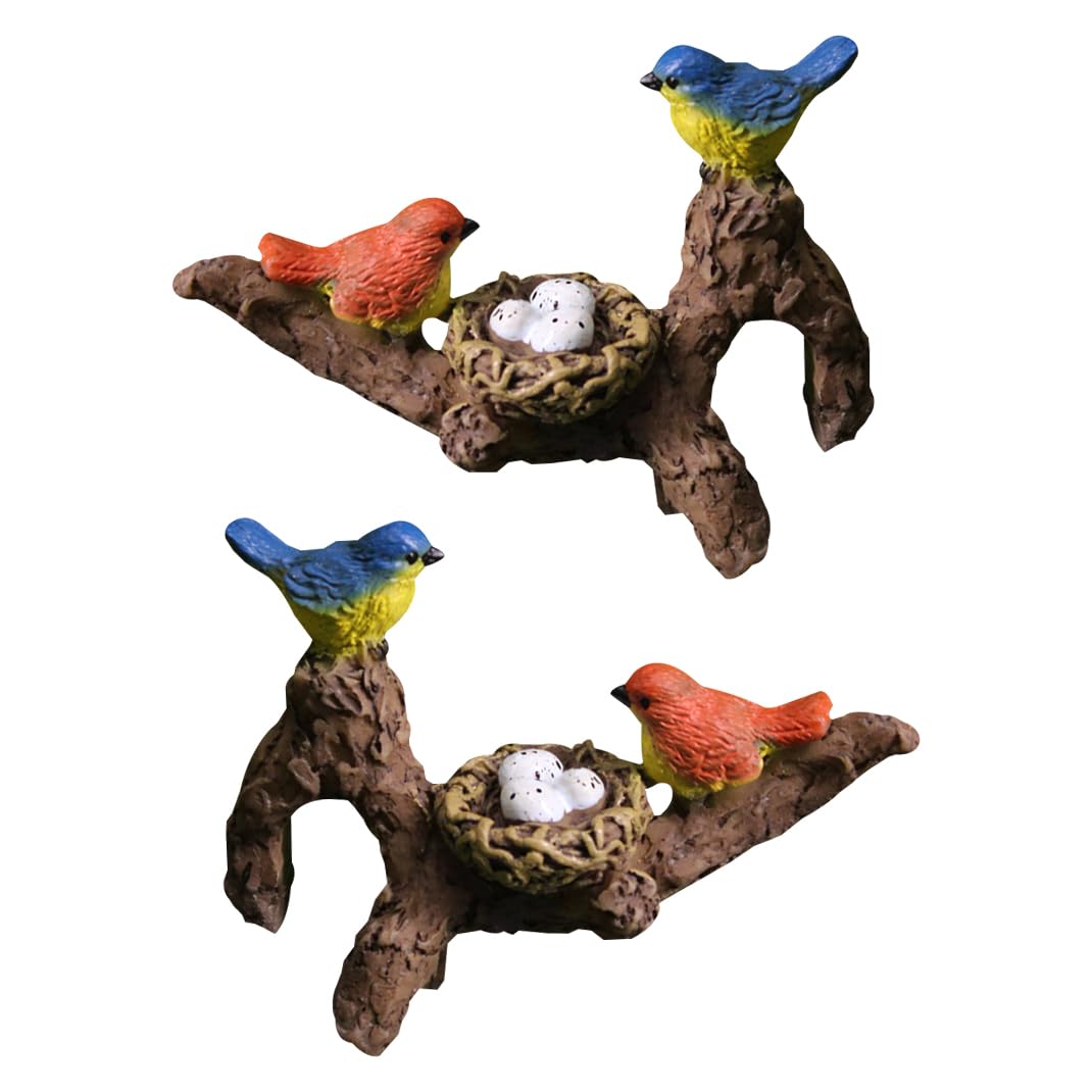 DIYBravo Resin Bird Statues Miniature Birds Figurines for Garden Decorations Mini Birds Sculpture for Indoor Outdoor Fairy Animal Ornaments for Micro Landscape Yard Lawn Decals (B)