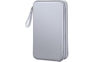 Bivisen CD Case Wallet, 80 Capacity DVD VCD Media Blu-ray Case Wallet Holder Storage Organizer (Silver)