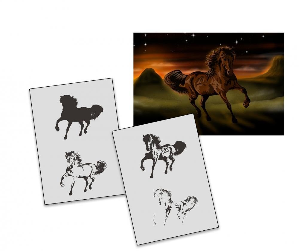 UMR-Design AS-301 Horse Airbrushstencil Step by Step Size M