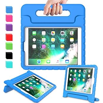 AVAWO Kids Case for New iPad 9.7 2017 & 2018 Release - Light Weight Shock Proof Convertible Handle Stand Friendly Kids Case for iPad 9.7-inch 2017 & 2018 Previous Gen (iPad 5th & 6th Gen) - Blue