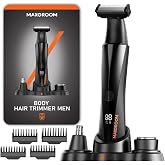 Manscape Body Groomer for Men, Body Hair, Pubic, Groin &amp; Ball Trimmer Black | Dual-direction Blade with 4 Guards, IPX6 Waterproof, Wet/Dry Use, 100-min Runtime, LED Display &amp; Travel Lock Easy Carrying