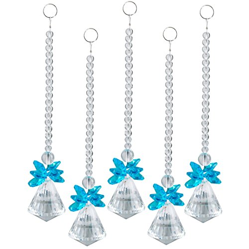 rockcloud Hanging Clear Crystal Point Prism Glass Jingle Bell Holiday Decorations Christmas Tree Ornaments Suncatcher Wedding Souvenir - Thumbnail 3