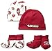 NFL San Francisco 49Ers Unisex-Baby 4-Piece Cap & Bootie Set, Red, 0-6 Months