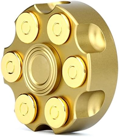 ONEMORES Cowboy Revolver Fidget Hand Spinner EDC Focus ADHD Autism Brass Dsek Toy (Gold)