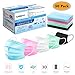 Disposable Face Mask, KABB Individually Wrapped Earloop Face Masks, 4 Ply Thicker Face Mask Hypoallergenic Mask, Procedure Mask for Daily Use 50 Pcs (Rainbow Color)