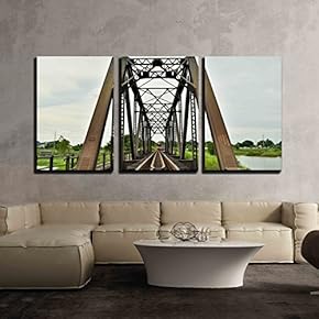 a Train Crossing The Bridge Thailand x3 Panels