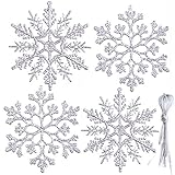 IDOXE Silver Ornaments for Christmas Tree Glitter