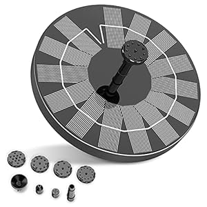 AISITIN-Solar-Fountain-PumpSolar-Fountain-35W-18CM-Diameter-Circle-Garden-Solar-Powered-Water-FeatureSolar-Water-Fountain-Solar-Pond-Pump-with-6-Nozzles-for-Bird-BathFish-TankPatioPondPool AISITIN 3.5W Solar Fountain Pump Garden Solar Powered Water Feature, Solar Pond Pump with 6 Nozzles for Bird Bath, Fish…