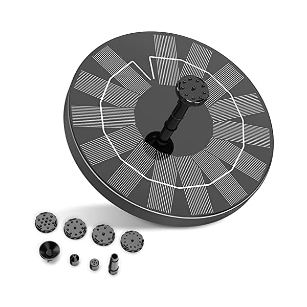 AISITIN-Solar-Fountain-PumpSolar-Fountain-35W-18CM-Diameter-Circle-Garden-Solar-Powered-Water-FeatureSolar-Water-Fountain-Solar-Pond-Pump-with-6-Nozzles-for-Bird-BathFish-TankPatioPondPool AISITIN 3.5W Solar Fountain Pump Garden Solar Powered Water Feature, Solar Pond Pump with 6 Nozzles for Bird Bath, Fish…