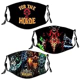 3 Pcs Games World-of-war-Craft Face Mask with 6
