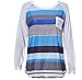 Gillberry Women's V-Neck Casual Short Sleeve T-Shirt Blouse Tees Tops (S, Blue)