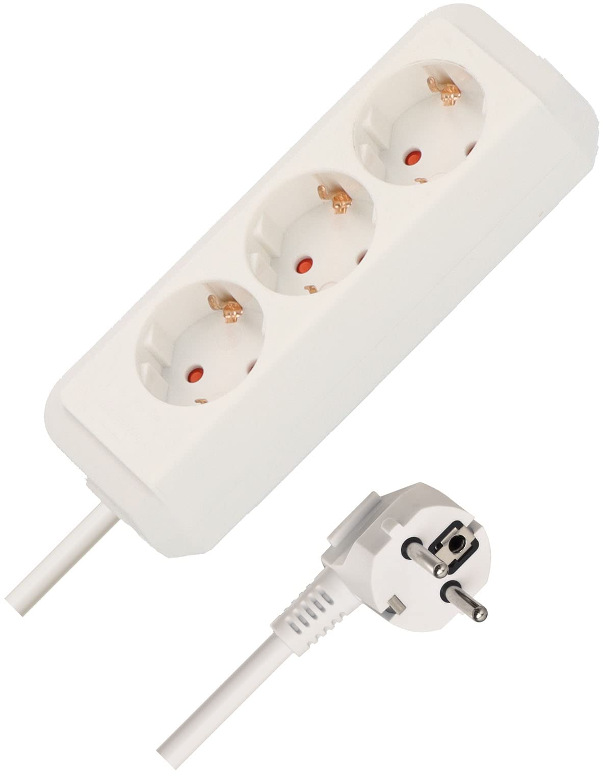 Brennenstuhl Eco-Line, 3-way power strip (power strip with increased contact protection and 1.5 m cable) white