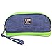 Room Saving Makeup Pouch Cosmetic Bag for Purse Fits Longest Makeup Brushes, Toiletries and Skincare Travel Organizer Kit, Pencil Pen Case Water Resistant, Blue