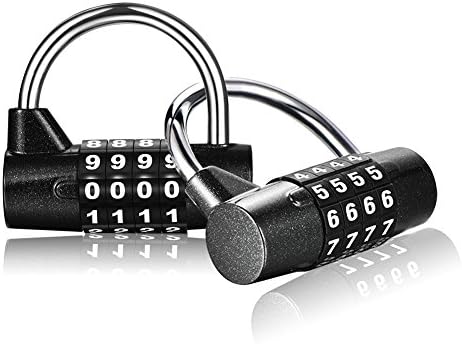 Lock Combination 4 Digit Number Gym Locker Padlock Combo Locks Resettable School Fence Outdoor Sports Employee 2 Pack