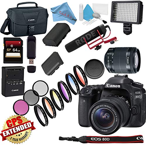 Canon EOS 80D DSLR Camera with 18-55mm Lens USA Model with Warranty Video Bundle Canon EOS 80D DSLR Camera with 18-55mm Lens USA Model with Warranty Video Bundle