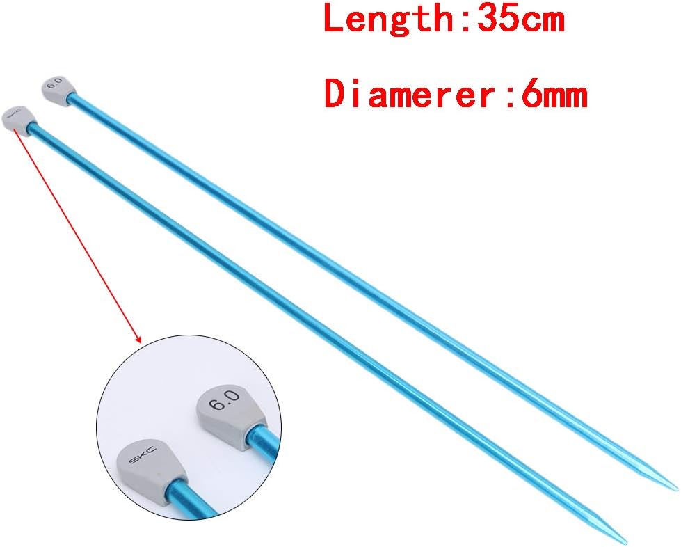 Oranmay 2Pcs 35cm Single Poin Knitting Needles Pins Straight Aluminum DIY Weaving Tool
