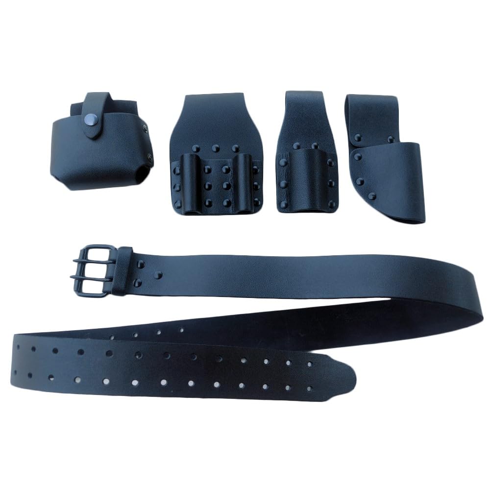 BBI Leather Scaffolding Tool Set 5 in 1 Belt Double + Single Wrench Level Tape Holder