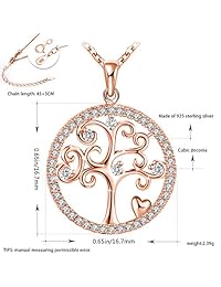J.Rosée Tree of Life Pendant with 925 Sterling Silver 18"+ 2" Extender Chain Jewelry Gifts with Packing or Women