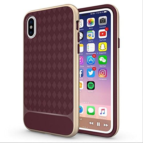 iPhone X Case, Sophili [TPU 2 in 1Series] Slim Dual Layer Protective Textured Geometric Shock Absorbing Cover Design for Apple iPhone X (2017)