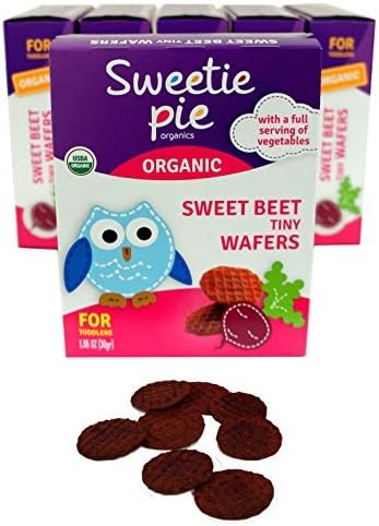 Tiny Wafers Sweet Beet Organic Baby Healthy Snack Teething Biscuit Rusks, 1.06 Oz - 3 Pack by Sweetie Pie Organics