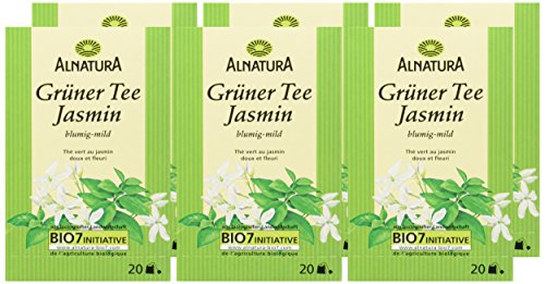 Alnatura Bio Grüntee Jasmin, 20 Beutel, 6er Pack (6 x 30 g) – Bild 6