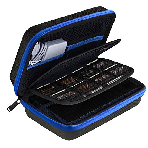 AUSTOR Travel Carrying Case Shell for Nintendo New 3DS XL (Black+Blue)