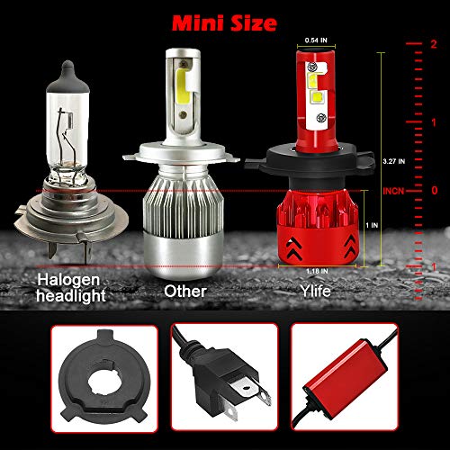 Ylife H4 9003 LED Car Headlight Bulbs, 9600LM 6000K Head Lights with CREE XHP50 LED Chip, Head Lamp High Low Beam Conversion Kit for Car Vehicles Truck - Thumbnail 6