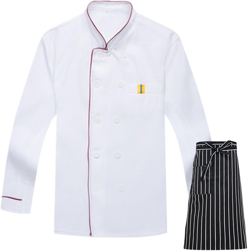 Set Completo Chef Personalizzato - Giacca Ricamata, Grembiule E Cappello Per Cucina Professionale