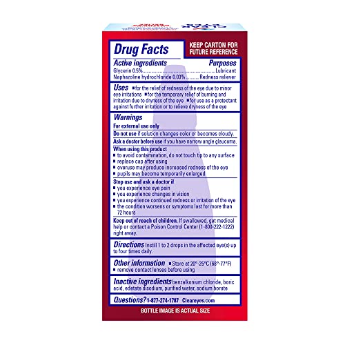 Clear Eyes Maximum Redness Eye Relief Eye Drops, 1 Fl Oz (Pack of 3