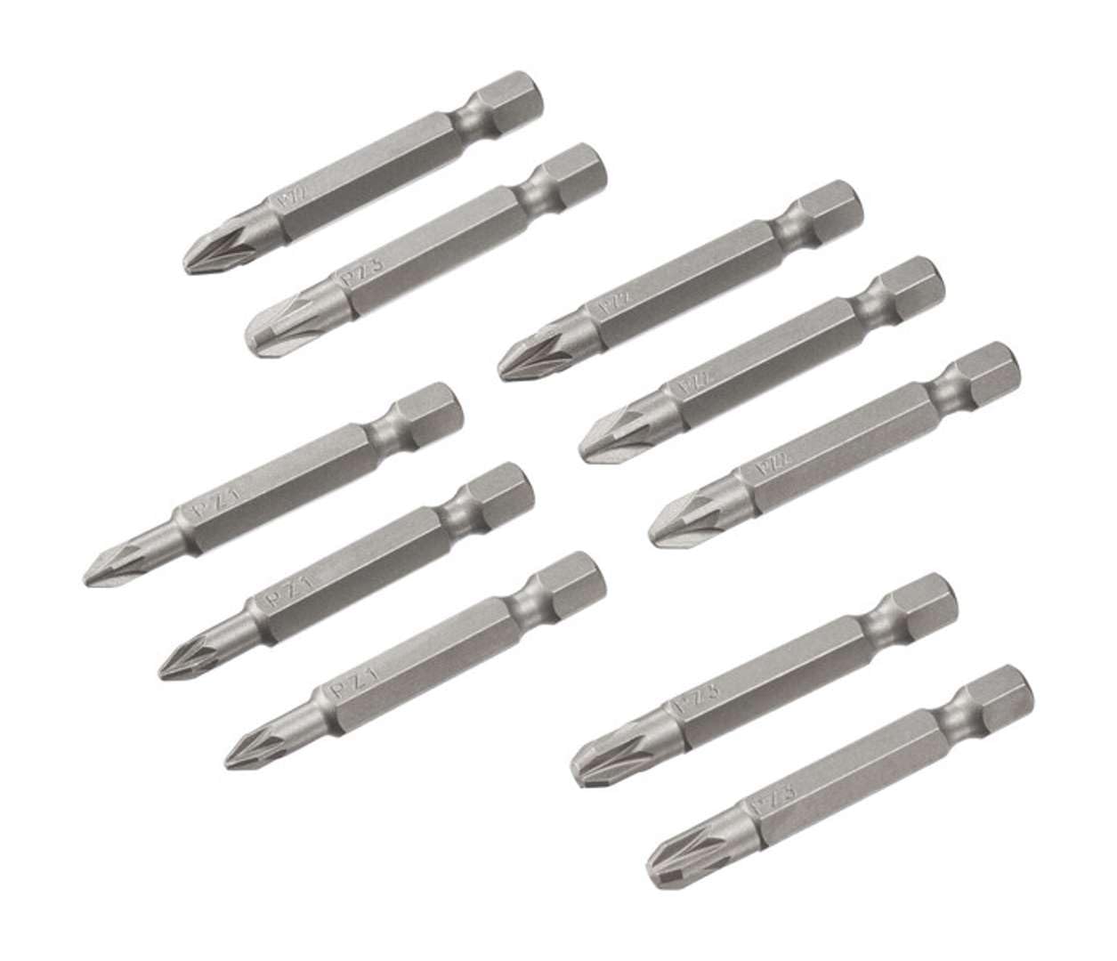 Juego de 10 puntas para atornillar Pozidriv 50 mm