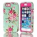 iPhone 6 Case, iPhone 6 4.7inch Case, New, Magicsky iPhone 6 Cover with Rose Flower Pattern Full Body Hybrid Impact Shockproof Defender Case Cover for Apple iPhone 6 6g (2014), 1 Pack(Rose Flower/Hot Pink)