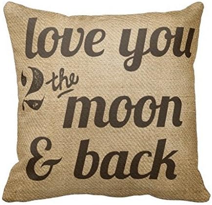 Burlap Love You 2 The Moon Back Gay Personalized Pillow Case Cushion Cover