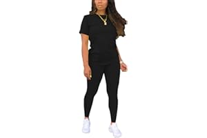 Nimsruc Biker Short Sets Women 2 Piece Outfits Summer Short Sleeve Jogger Tracksuit