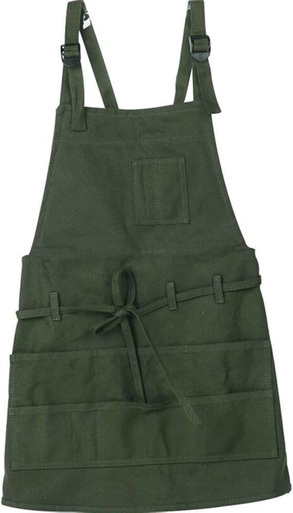 MyLifeUNIT Artist Apron, Canvas Apron with Pockets for