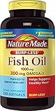 Nature Made Burpless Fish Oil 1000 mg w. Omega-3 300 mg Softgels Mega Size 320 Ct