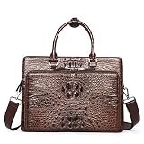 mens genuine crocodile skin classic oversize business tote shoulder bag