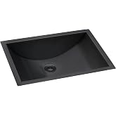 Ruvati 18x12-in Gunmetal Black 16-Gauge Bathroom Sink - RVH6110BL | undermount, stainless steel, brushed finish, easy-to-clean