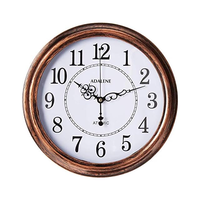 Adalene Atomic Wall Clocks Battery Operated 13" Vintage Atomic Clock