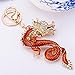 Chinese Dragon Keychain - Dragon Keychain Jewelry Antiqued Silver - Goth, Fantasy ?Charm Keychain (Red)