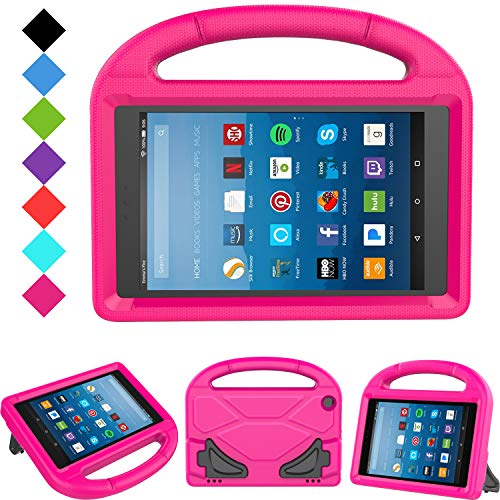 Kids Case for Fire HD 8 - TIRIN Light Weight Shock Proof Handle Kid -Proof Cover Kids Case for Amazon Fire HD 8 Tablet (7th and 8th Generation Tablet, 2017 and 2018 Release), Rose