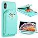iPhone Xs Max Wallet Case, ZVEdeng iPhone Xs Max Case with Credit Card Holder Leather Wallet with Wrist Strap Zipper Pocket Handbag Purse Shockproof Case for Apple iPhone Xs Max 6.5'' 2018 Mint Green