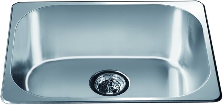 Dawn 3233 Top Mount Single Bowl Bar Sink Polished Satin Finish