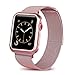 WEFU Compatible Apple Watch Band 38mm 42mm Case, Stainless Steel Mesh Milanese Loop Adjustable Magnetic Closure Replacement iWatch Band Compatible Apple Watch Series 3 2 1(42mm Rose Gold)