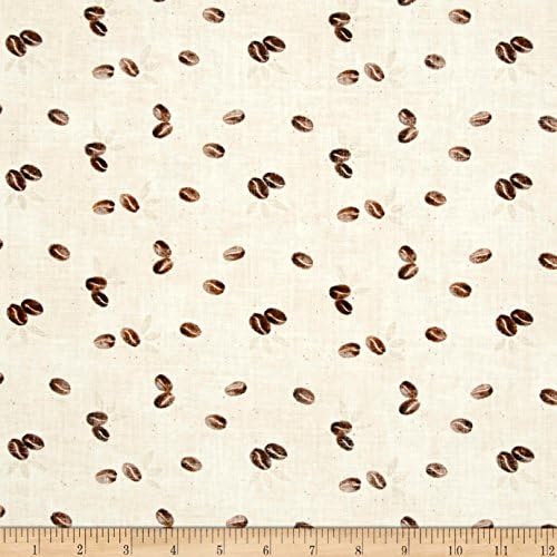Clothworks Espresso Yourself Coffee Beans Dark Butter Fabric By The Yard