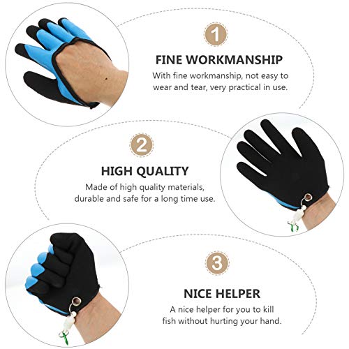 Hemoton Angelhandschuh Jagdhandschuhe mit Magnetfreigabe Anti-Schnitt Wasserdicht rutschfest Fischfang Handschuhe… – Bild 4