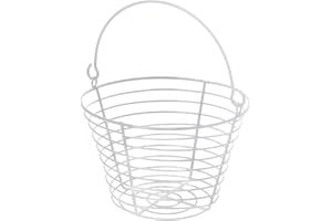 Metal John Egg Basket White, Kitchen Storage and Organization, White, Stainless Steel, 8 x 8 x 5