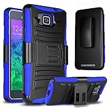 Galaxy Alpha Case, CASEFORMERS Duo Armor BLUE for Samsung Galaxy Alpha Combo Case with Stand and Holster