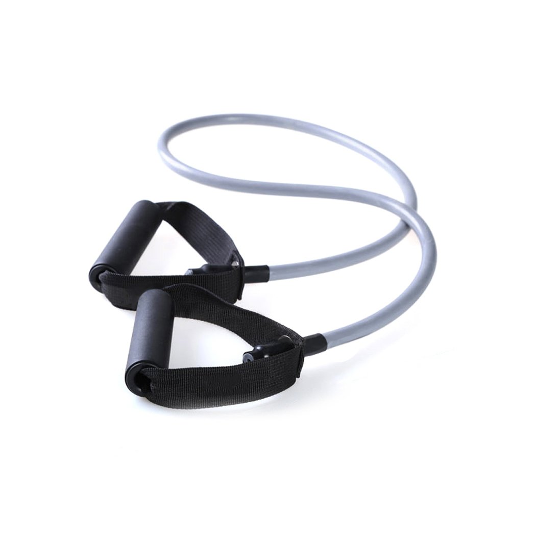 Kuspert Single Resistance Band, Exercise Tube - With Door Anchor and Manual Grey 30-45lbs