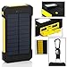New Solar Power Bank 300000 mAh Portable External Battery Charger For Smart Phone - black & yellow